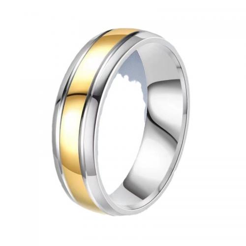 Titanium Steel Finger Ring, with Cubic Zirconia, Vacuum Ion Plating, fashion jewelry 