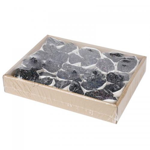 Piedra de Cuarzo Carbón Espécimen de Minerales, con caja de papel, Pepitas, color mixto, Length about 60-80mm, Vendido por Caja