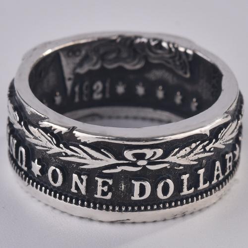 Палец кольцо-латунь, Латунь, Кольцевая форма, плакированный цветом под старое серебро, Винтаж & ювелирные изделия моды & Мужская & разный размер для выбора & чернеют, черный, продается PC