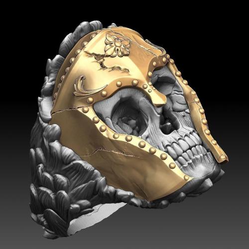 Brass Finger Ring, Skull, plated, vintage & fashion jewelry & for man, mixed colors 
