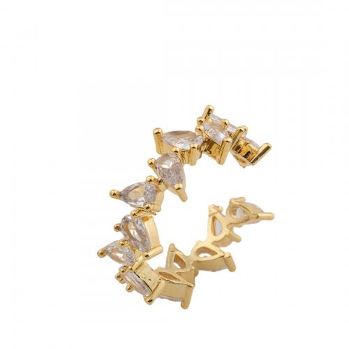 Zircon pavent argent sterling Bague, Argent sterling 925, Plaqué d'or, bijoux de mode & pavé de micro zircon & pour femme Diamètre inté Environ 18mm, Vendu par PC