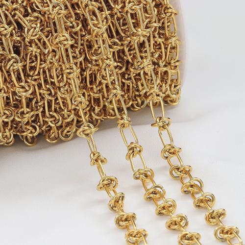 Stainless Steel Chain Jewelry, 304 Stainless Steel, Vacuum Ion Plating, DIY, golden Approx 
