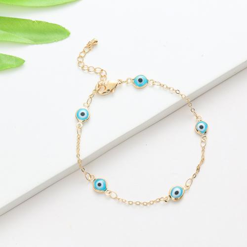 Gemstone Bracelets, Brass, with Gemstone Chips, Round, plated, for woman & enamel Approx 17 cm 