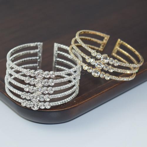Bracelet manchette de zinc en alliage, alliage de zinc, bijoux de mode & styles différents pour le choix & pour femme & avec strass, plus de couleurs à choisir mm, Vendu par PC