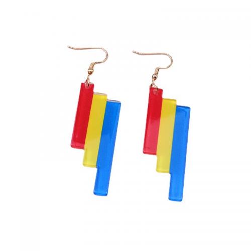 Acrylic Drop Earring, painted, fashion jewelry & printing & for woman 