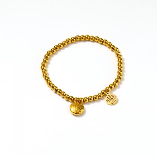 Titan Edelstahl Armband / Armreif, Titanstahl, Vakuum-Ionen-Beschichtung, für Frau, goldfarben, Länge:ca. 17 cm, verkauft von PC