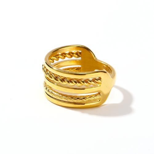Titanium Steel Finger Ring, Vacuum Ion Plating  & for woman, gold 