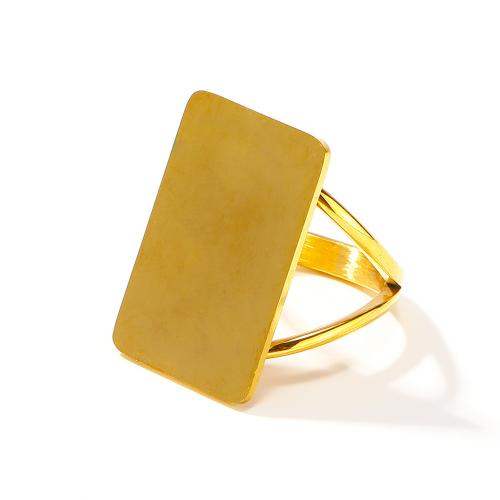 Titanium Steel Finger Ring, Vacuum Ion Plating & for woman, golden [
