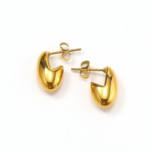 Titanium Steel Earrings, Vacuum Ion Plating, for woman, golden 