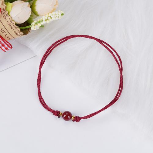 Fashion Cinnabar Bracelet, Milan Cord, with Cinnabar, fashion jewelry & Unisex Approx 22 cm 