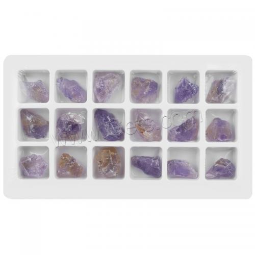 Ametrine Spécimen de minéraux, avec plastique PVC, Irrégulière, couleurs mélangées, Length about 20-30mm îte, Vendu par boîte
