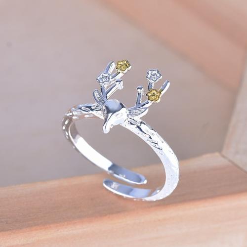 Brass Finger Ring, Deer, plated, fashion jewelry & for woman, mixed colors, inner mm 