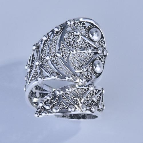 Палец кольцо-латунь, Латунь, плакированный цветом под старое серебро, ювелирные изделия моды & разный размер для выбора & Женский & отверстие, продается PC