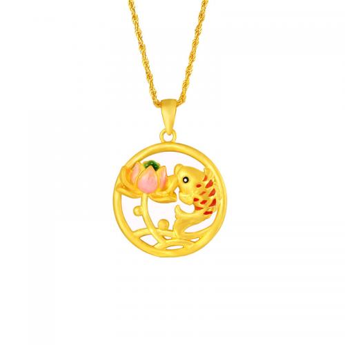 Animal Brass Pendants, Fish, gold color plated, fashion jewelry & stoving varnish & for woman & epoxy gel & hollow, mixed colors 