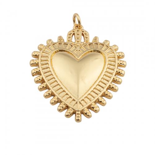 Brass Heart Pendants, 14K gold plated, DIY Approx 4mm 