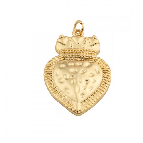 Серебряное сердце подвески, 925 пробы, плакированный настоящим золотом, DIY отверстие:Приблизительно 4mm, продается PC