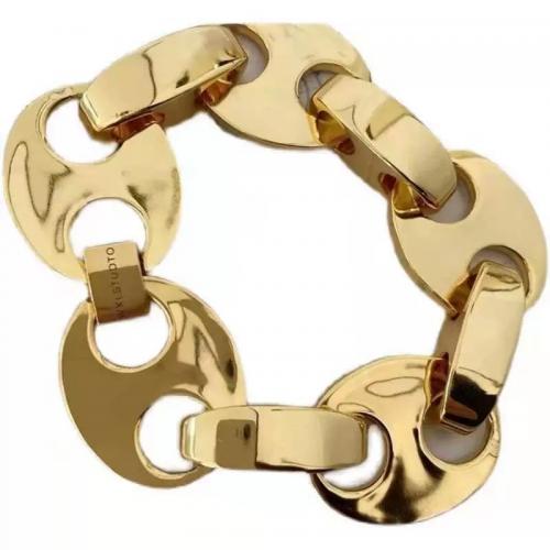 Moda pulseras de la aleación de Zinc, chapado en oro de 24 K, Joyería & unisexo, dorado, longitud:aproximado 18 cm, Vendido por UD