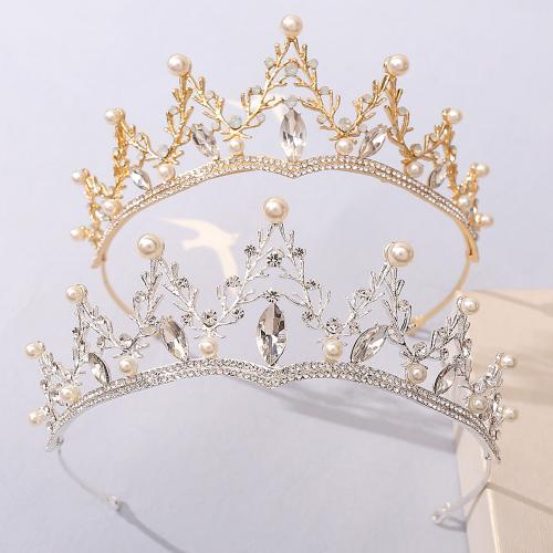 Bridal Tiaras, Zinc Alloy, with Plastic Pearl, fashion jewelry & for woman & with rhinestone Inner Approx 150mm 