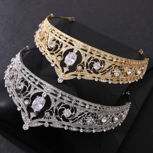 Bridal Tiaras, Zinc Alloy, fashion jewelry & micro pave cubic zirconia & for woman Inner Approx 155mm 