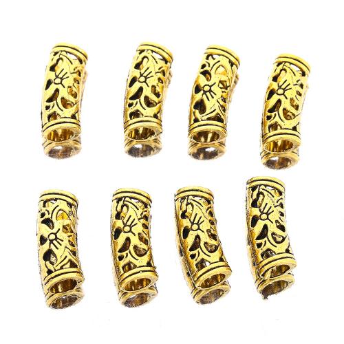 Zinc Alloy Curved Tube Beads, gold color plated, DIY & hollow Approx [