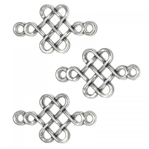 Zinc Alloy Charm Connector, Chinese Knot, plated, DIY & 1/1 loop & hollow Approx 