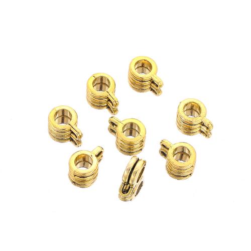 Zinklegierung Stiftöse Perlen, goldfarben plattiert, DIY, 12x8mm, ca. 100PCs/Tasche, verkauft von Tasche[
