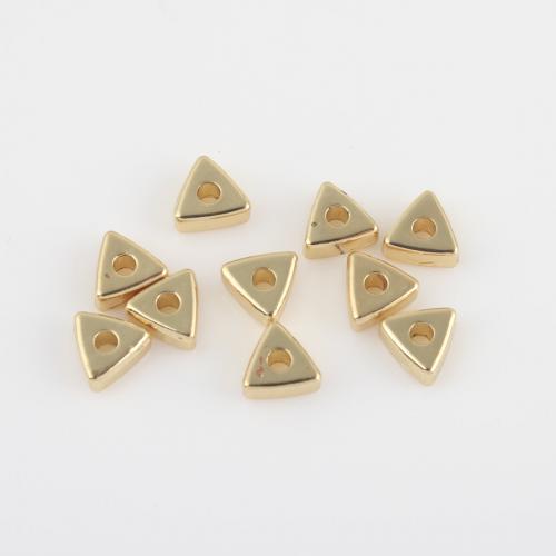 Старинный латунный бусы, Латунь, Треугольник, плакирован золотом, DIY продается PC
