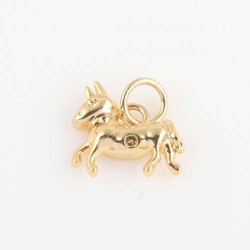 Латунные Подвески в форме животного, Латунь, Лошадь, плакирован золотом, DIY продается PC