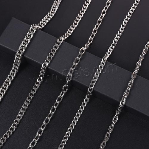 Stainless Steel Chain Necklace, 304 Stainless Steel, plated, fashion jewelry silver color cm 