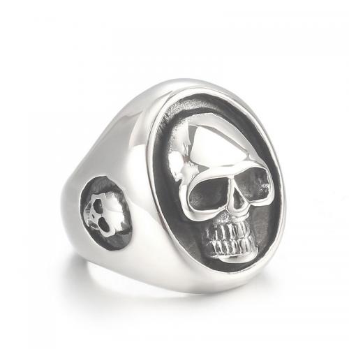 Stainless Steel Finger Ring, 304 Stainless Steel, Vacuum Ion Plating, Halloween Design & fashion jewelry & for man mm 