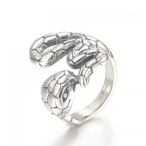 Stainless Steel Finger Ring, 304 Stainless Steel, Snake, plated, fashion jewelry & for man Maximum 26mm, minimum 4mm. 