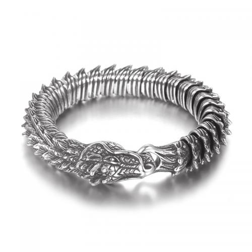 Stainless Steel Chain Bracelets, 304 Stainless Steel, Dragon, vintage & fashion jewelry & for man mm Approx 22 cm 
