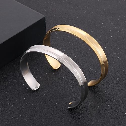 Stainless Steel Cuff Bangle, 304 Stainless Steel, Vacuum Ion Plating, fashion jewelry & Unisex 9mm, Inner Approx 57mm 