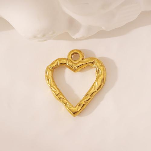 pendentifs de cœur en inox , Acier inoxydable 304, coeur, Placage ionique sous vide, bijoux de mode, doré Vendu par PC