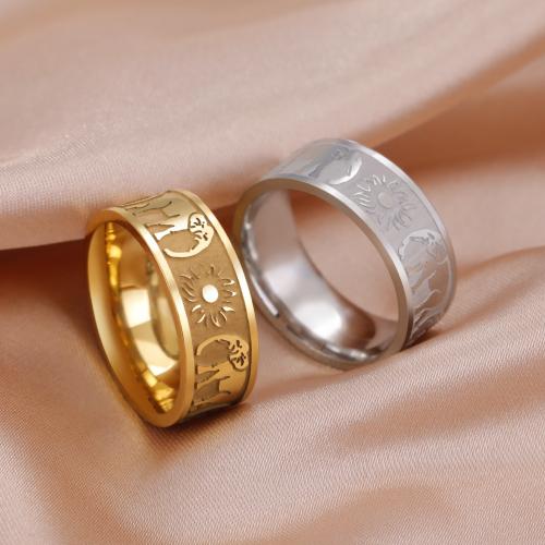 Stainless Steel Finger Ring, 304 Stainless Steel, Vacuum Ion Plating, fashion jewelry & Unisex width 7.8mm 