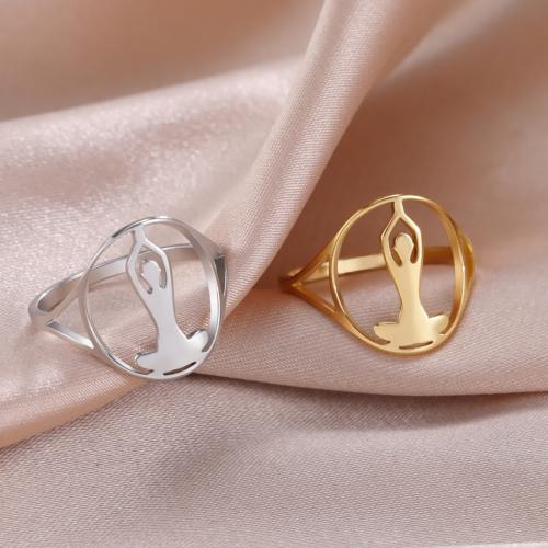 Stainless Steel Finger Ring, 304 Stainless Steel, Vacuum Ion Plating, fashion jewelry & Unisex thickness 1.1mm,width 15.3mm 