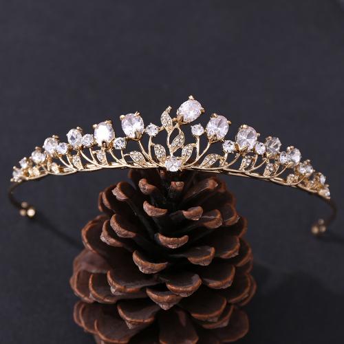 Bridal Tiaras, Zinc Alloy, fashion jewelry & micro pave cubic zirconia & for woman Inner Approx 150mm 