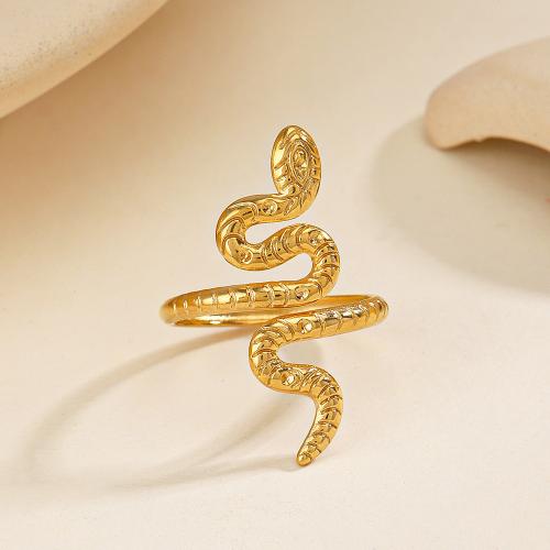 Stainless Steel Finger Ring, 304 Stainless Steel, Snake, fashion jewelry & for woman inner diameter 17mm 