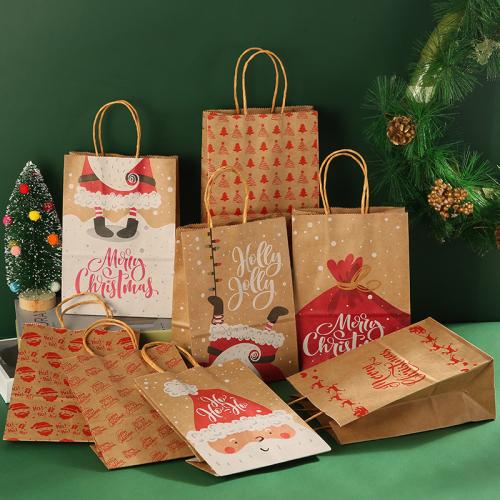 Sac cadeau cadeau de Noël, papier, durable & Conception de Noël & normes différentes pour le choix, plus de couleurs à choisir, Vendu par PC[