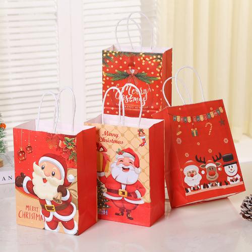 Рождественский мешок подарка, бумага, Устойчивого & Рождественский дизайн & разный размер для выбора, Много цветов для выбора, продается PC