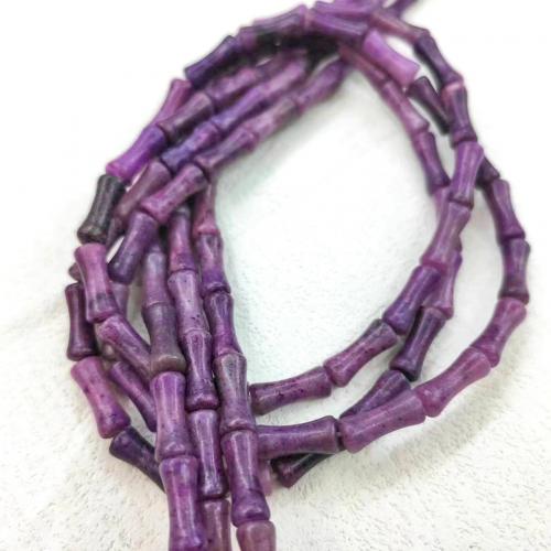Single Gemstone Beads, Purple Lithium Stone, Bamboo, DIY, purple Approx 
