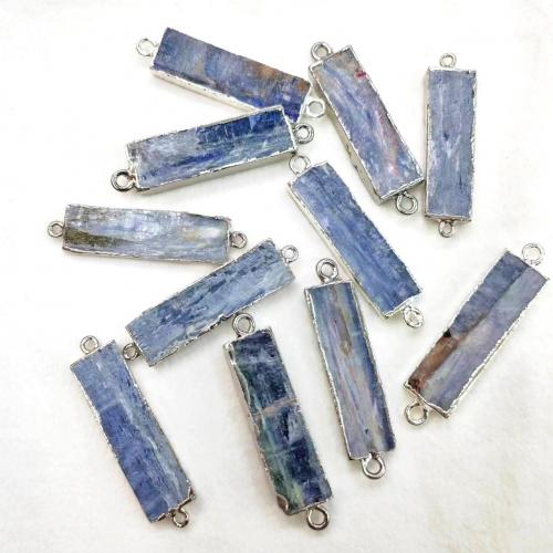 Connecteur de quartz, disthène, avec fer, rectangle, DIY, bleu Vendu par PC