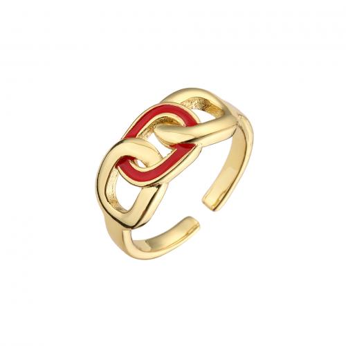 Brass Finger Ring, plated, for woman & enamel 