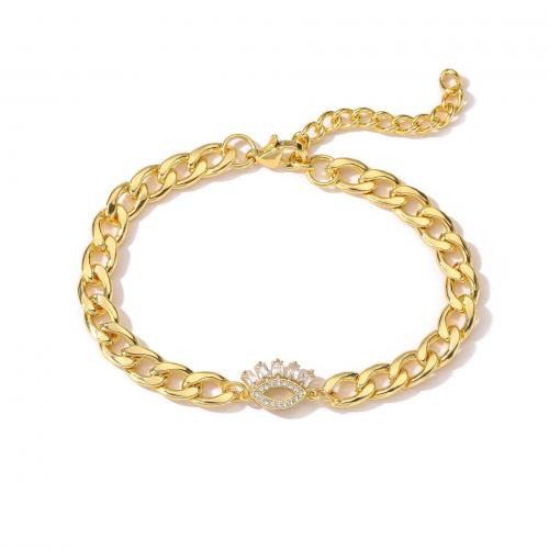 Cubic Zirconia Micro Pave Brass Bracelet, with 5CM extender chain, plated, micro pave cubic zirconia & for woman Approx 18 cm 