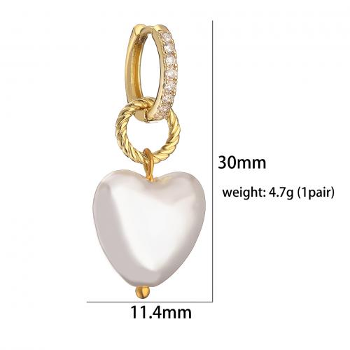 Cubic Zirconia Micro Pave Brass Jewelry Sets, with Plastic Pearl, plated & micro pave cubic zirconia & for woman [
