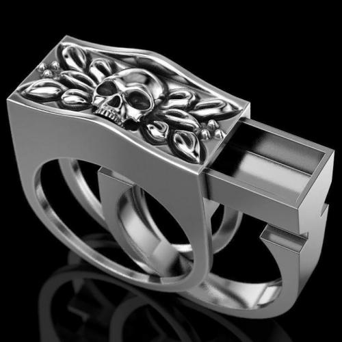 Палец кольцо-латунь, Латунь, плакированный цветом под старое серебро, Винтаж & ювелирные изделия моды & Мужская & разный размер для выбора & чернеют, 2ПК/указан, продается указан