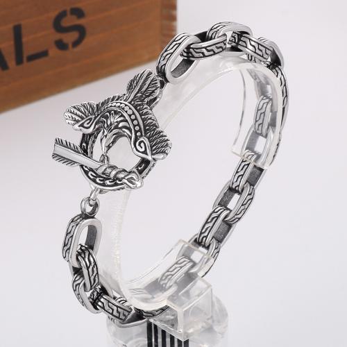 Stainless Steel Chain Bracelets, 316L Stainless Steel, fashion jewelry & for man Approx 23 cm 