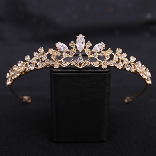 Bridal Tiaras, Zinc Alloy, with Cubic Zirconia, fashion jewelry & for woman & with rhinestone Inner Approx 145mm 