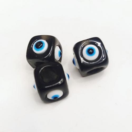Evil Eye Resin Beads, Cube, epoxy gel, DIY & evil eye pattern Approx 8mm 