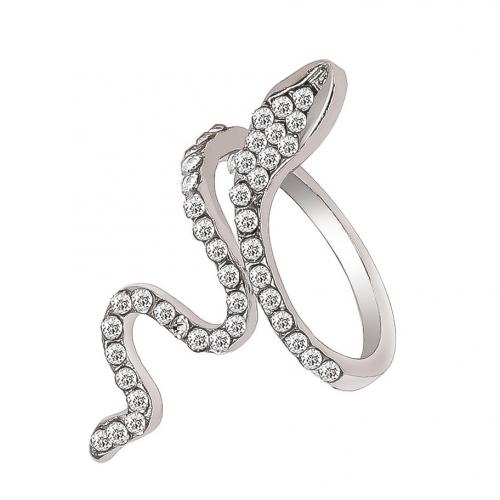 Crystal Zinc Alloy Finger Ring, with Crystal, Snake, fashion jewelry & for woman 